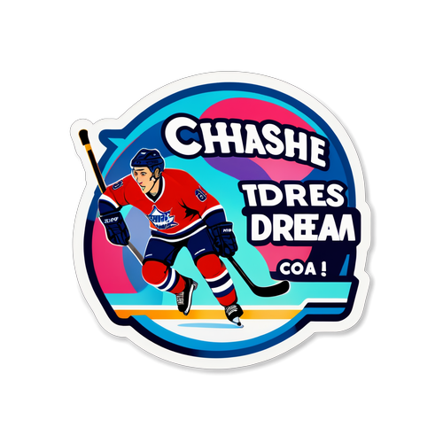 Unleash Your Passion: Epic Hockey Goal Celebration Sticker - ‘Chase the Dream’!