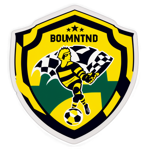 Escudo Borussia Dortmund com elementos de futebol