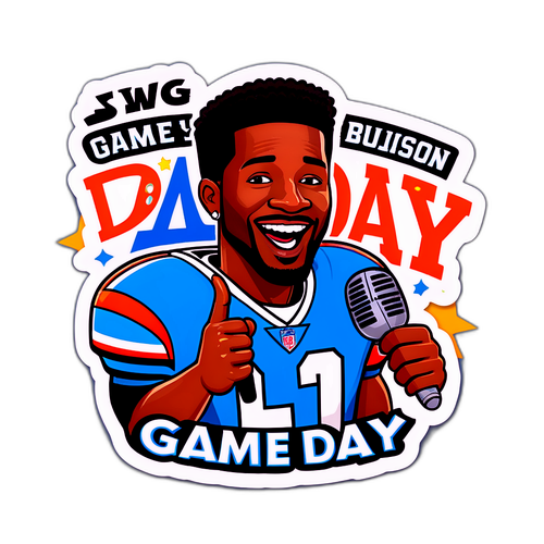 Playful Cartoon Nate Burleson - Game Day!