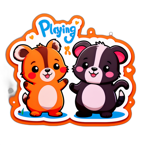 Leuke Dieren die Vriendelijk samen Spelen