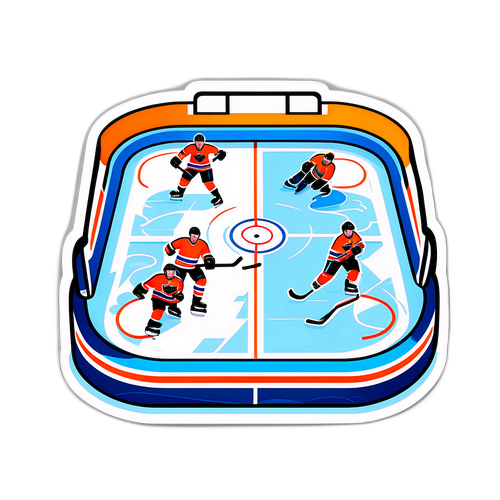 Playful Hockey Rink Sticker