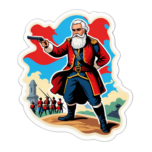 Illustrazione di Santa Anna su un campo di battaglia storico