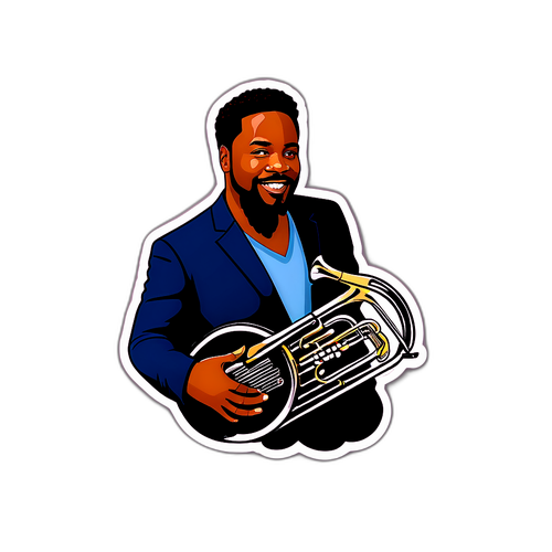 Sticker ya Malcolm Jamal Warner na Vifaa vya Muziki
