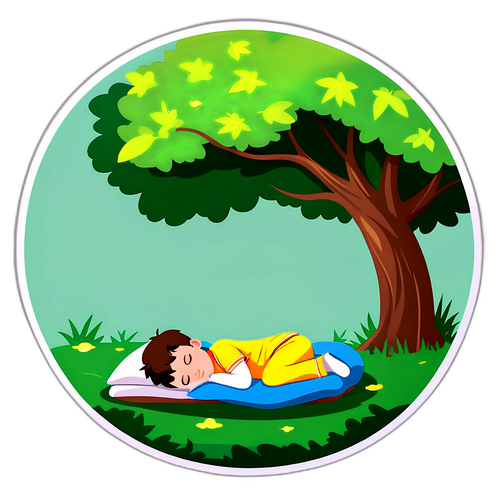 树下沉睡的男孩