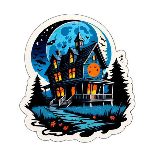 Унікальний арт-стікер п'ятниці 13, що поєднує елементи хорору