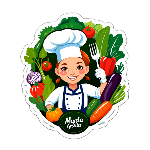 Artystyczny naklejka Magdy Gessler z czapką kucharską