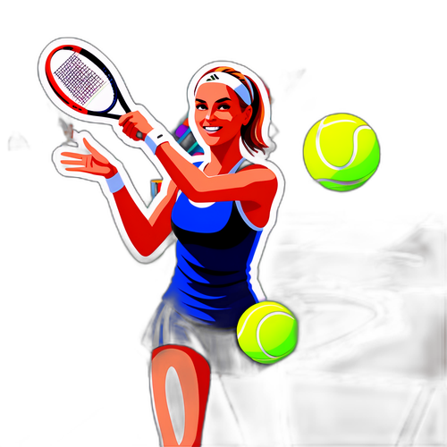 Vibrant Tennis Player Sticker