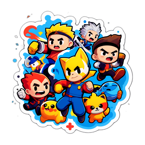 En lekende representasjon av Mizkif i kamp med favorittspillkarakterer