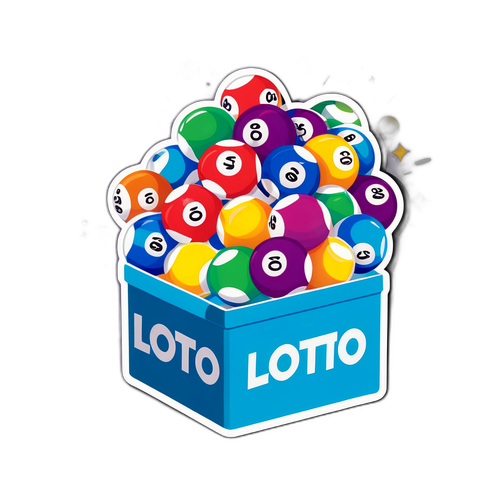Sticker cu bile de loterie în cutie de loterie