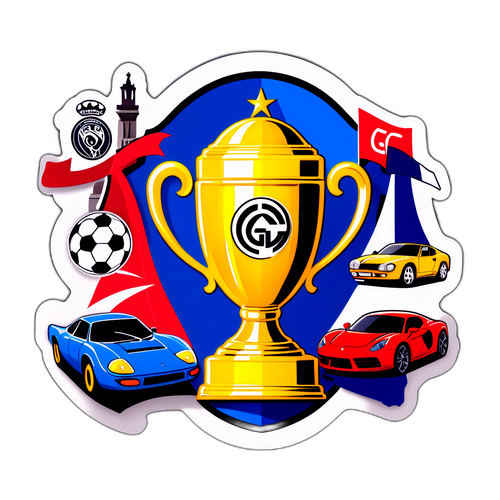 En klistermärke designad som Ligue 1-trofén