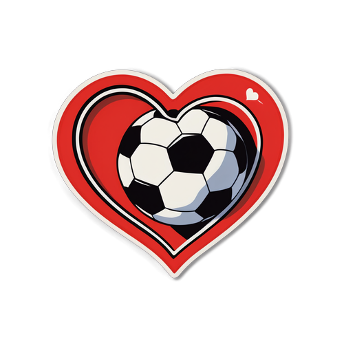 사랑과 열정을 표현한 축구 하트 스티커