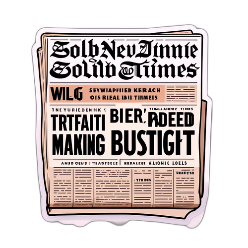 מדבקה בהשראת הניו יורק טיימס עם כותרת בולטת