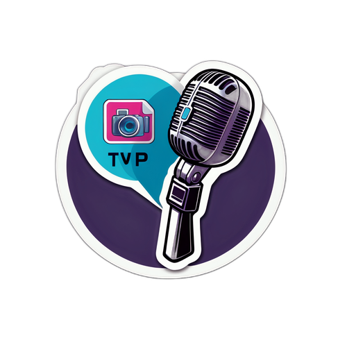Logo TVP Info ze dynamicznymi elementami medialnymi