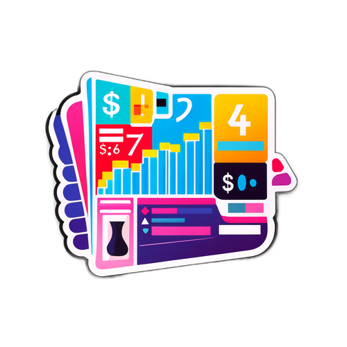 ソフトバンクグループの財務結果を表現したポップアート風ステッカー