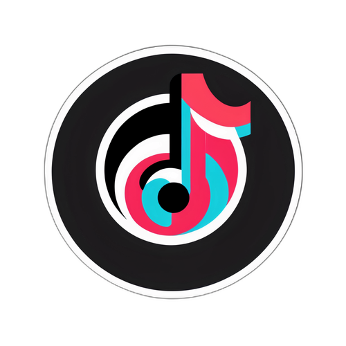 Minimalistická samolepka TikTok se symboly sociálních médií