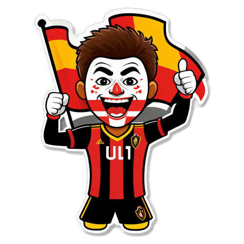 Ilustración divertida de un aficionado de Atlanta United