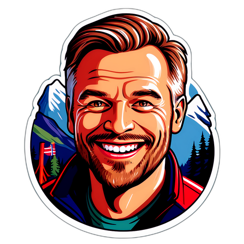 Illustrert portrett av Dag Inge Ulstein med norsk kultur