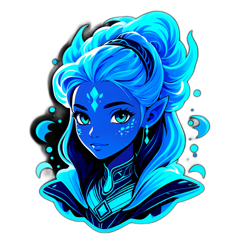 Adesivo Personaggio Avatar con Elementi Eterei