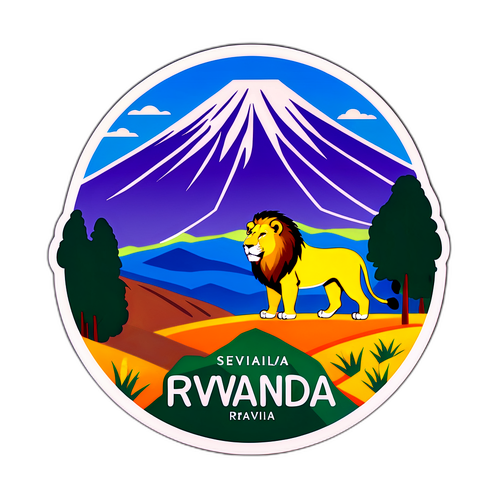 Scenisk klistremerke av Rwandas villliv