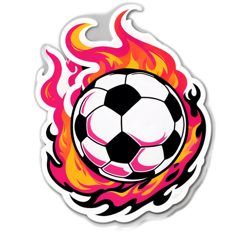 Stiker Bola Sepak Dalam Api