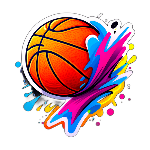 Наклейка в форме баскетбольного мяча