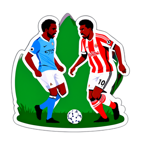 桑德蘭對曼城的對抗場景貼紙