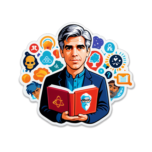 Adesivo de Jonathan Haidt com um Livro