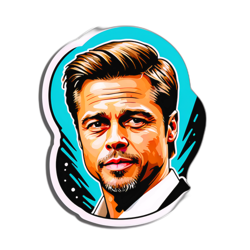 Nálepka Brada Pitta jako filmového ikonického symbolu