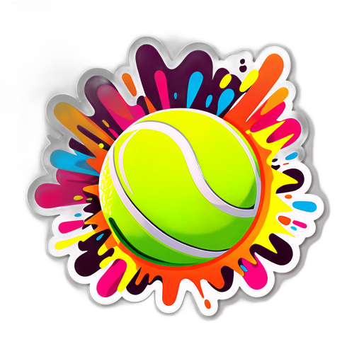 Fargerik Tennisball Sticker