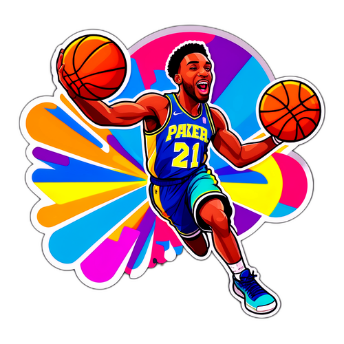 Κινούμενη έκδοση του Jabari Parker που καρφώνει μια μπάλα μπάσκετ