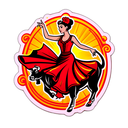Simbolul Spaniei - Femeie Flamenco și Taur