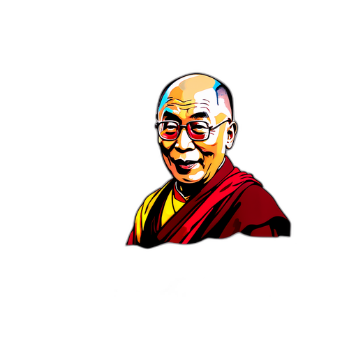 Inspirierendes Bild des Dalai Lama mit Friedenszitat