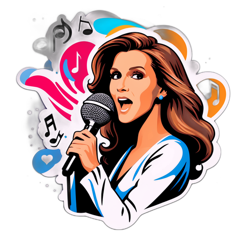 Retro Naklejka Celine Dion