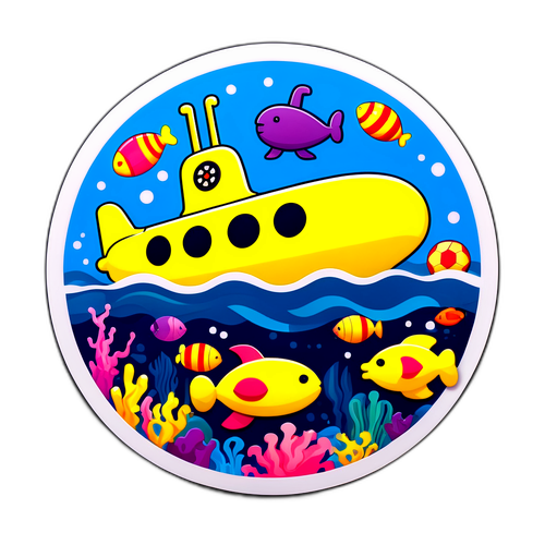 Stiker Peminat Tema Kapal Selam Kuning Villarreal