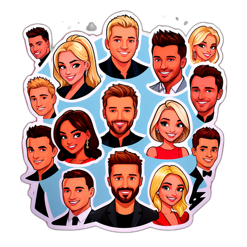 Samolepky oblíbených postav z reality show Bachelor Česká republika