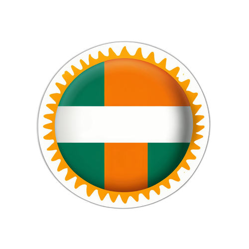 Εικόνα της Ακτής Ελεφαντοστού με τη σημαία της κάτω από τον ήλιο