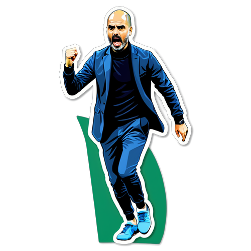 Energetisches Sticker von Pep Guardiola in Aktion