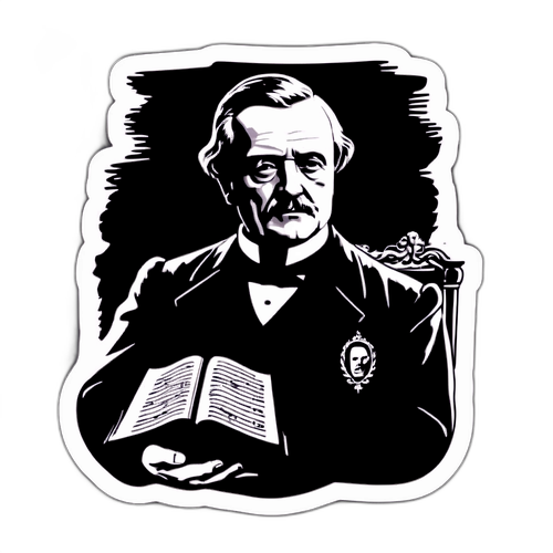 Kresba Bedřicha Dlouhého s knihou a inspirativním citátem o vzdělání
