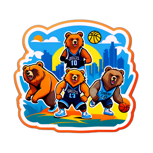 Autocollant des Grizzlies et des Thunder