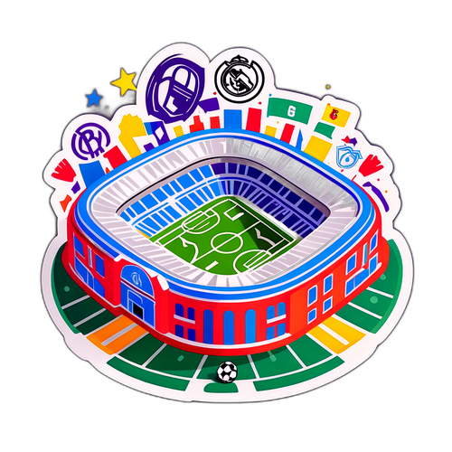 אצטדיון ריאל מדריד צבעוני בליל משחק