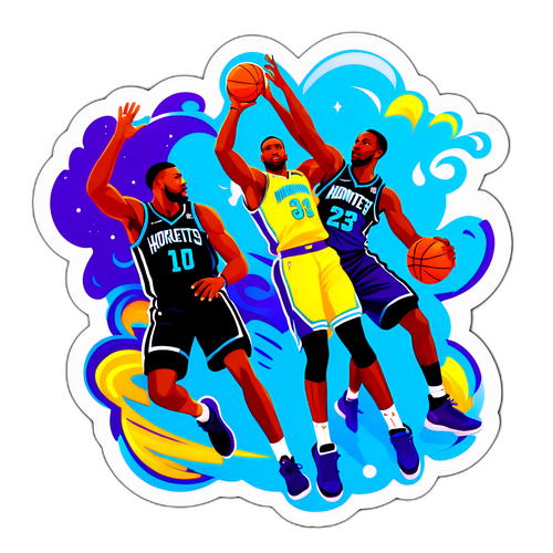 Autocollant dynamique de match de basketball entre les Hornets et les Magic