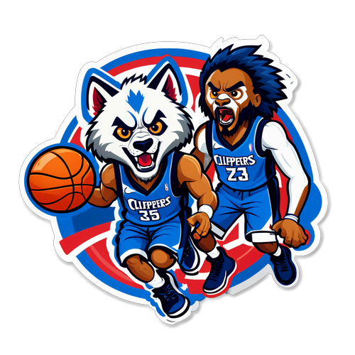 Makulay na Sticker ng Clippers vs Timberwolves