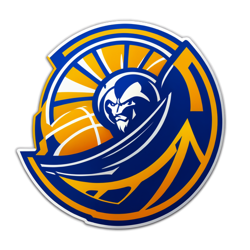 Warriors Spirit: Bold Basketball Action Sticker