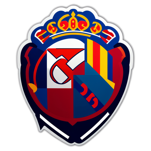 Kreativ fusjon av Real Madrid og Barcelona logoer