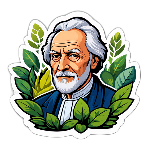 A sticker de Pierre Sage entouré de plantes