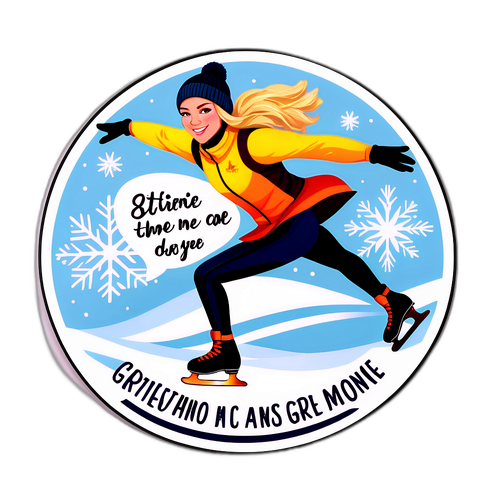 Motiverende klistremerke med isdans