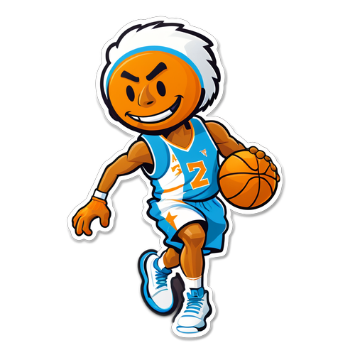 Playful Tennessee Basketball Character Sticker