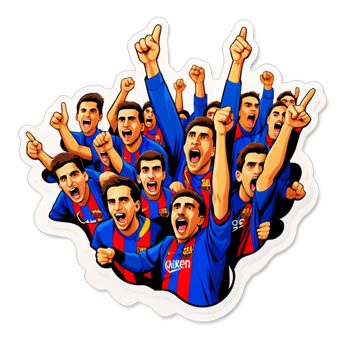 Grupo de aficionados animando al Barça