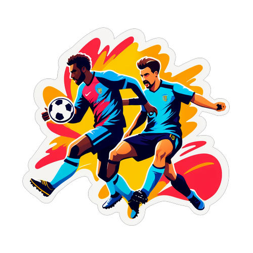 Abstracte Voetbalwedstrijd Sticker