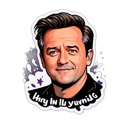 Stijlvolle sticker van Matthew Perry als Chandler Bing